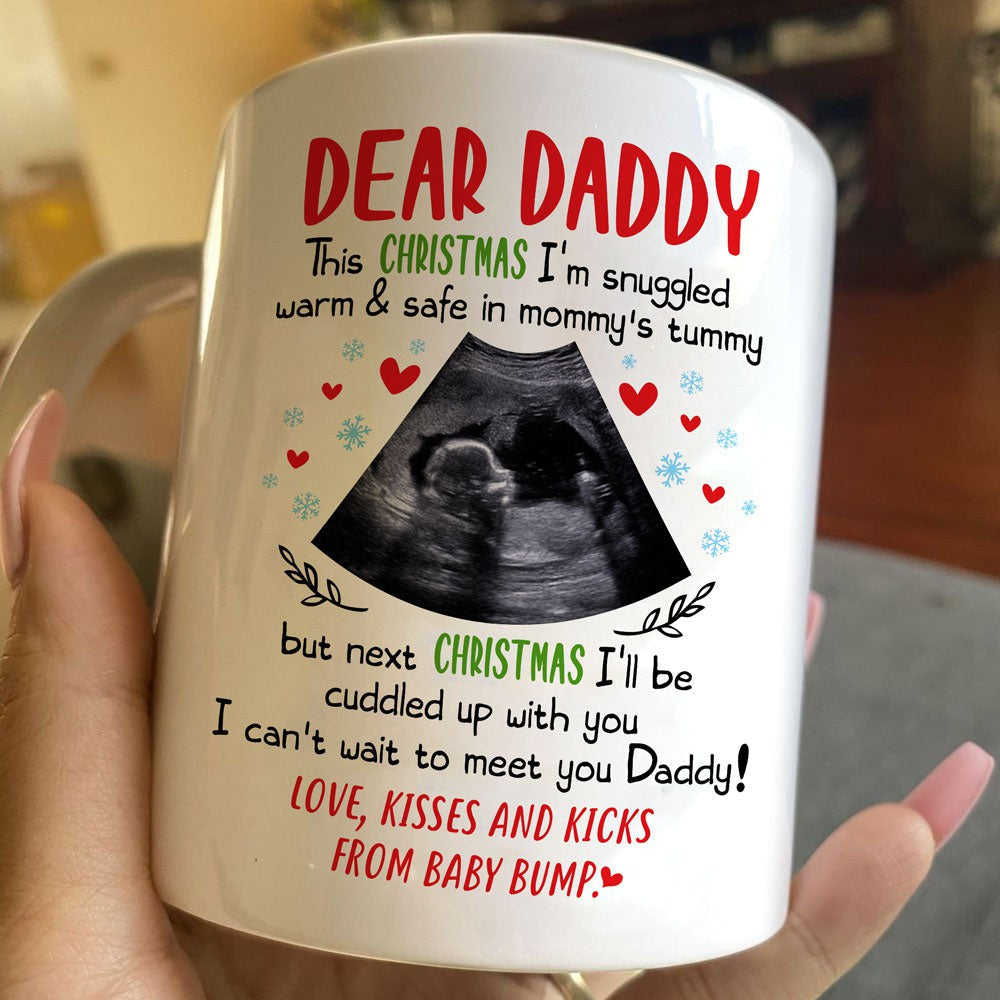 Personalized Christmas Gift For Dad To Be Cant Wait To Meet You Mug