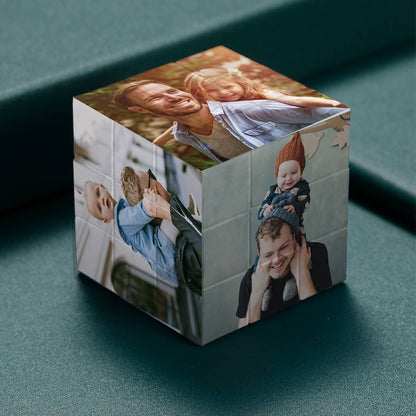 Custom Multi Photo Rubic's Cube - For Father And Children - Gifts For Dad
