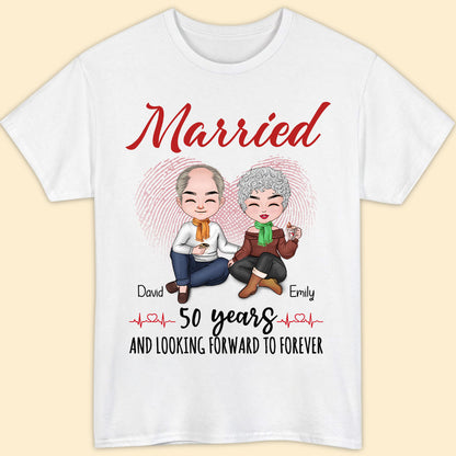 Married 50 Years Matching T-shirt Personalized Anniversary Gift For Couple