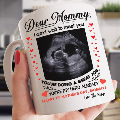 Personalized Gift For Mom To Be Happy 1st Mothers Day From The Bump Mug
