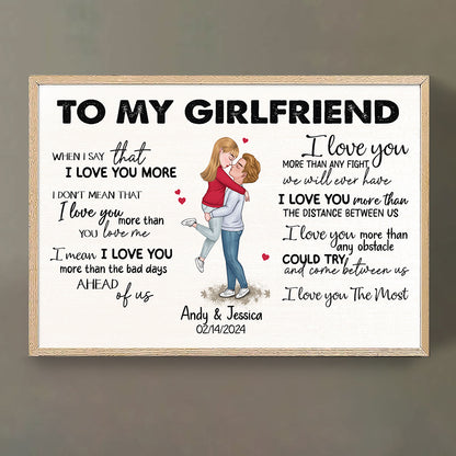 When I Say I Love You More Personalized Poster Romantic Gift For Girlfriend