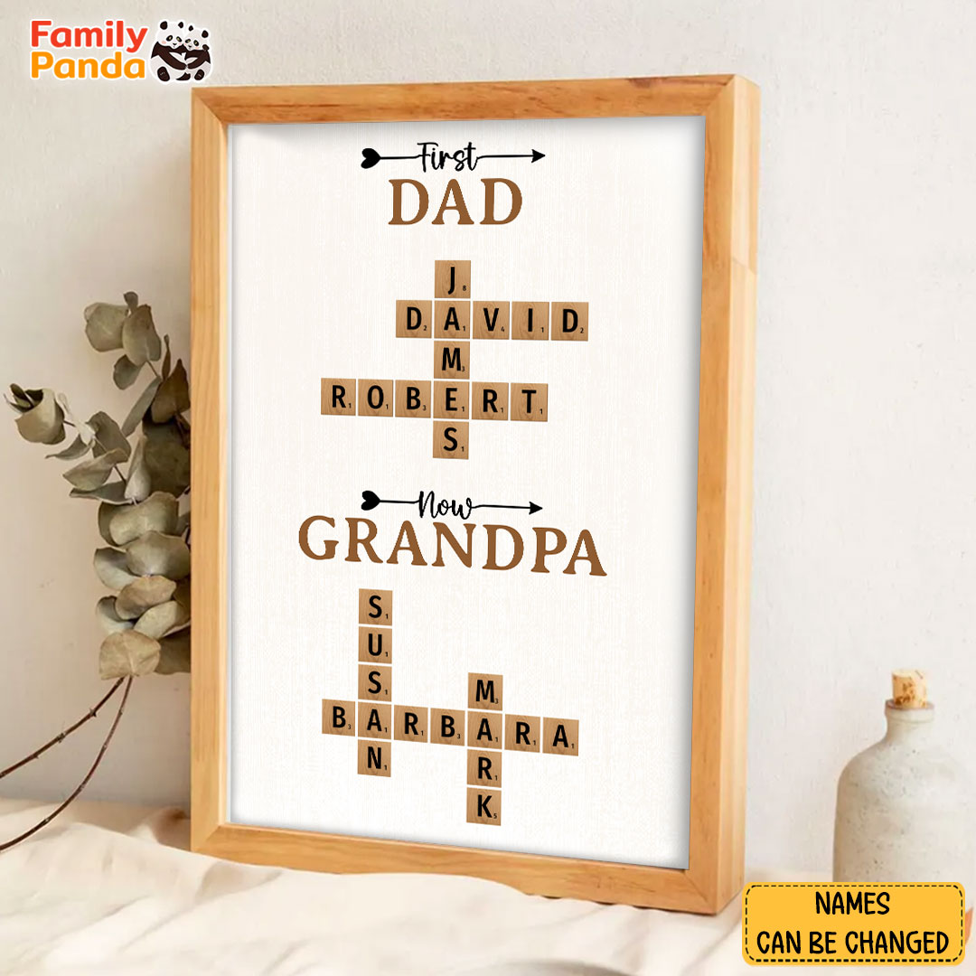 Now Grandpa Crossword Puzzle Poster Personalized Gift For Grandpa