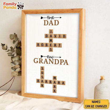 Now Grandpa Crossword Puzzle Poster Personalized Gift For Grandpa