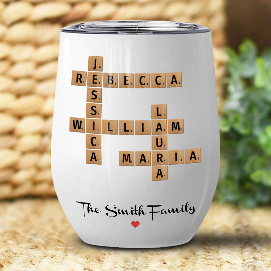 Family Names Crossword Puzzle Tumbler Personalized Gift For Family