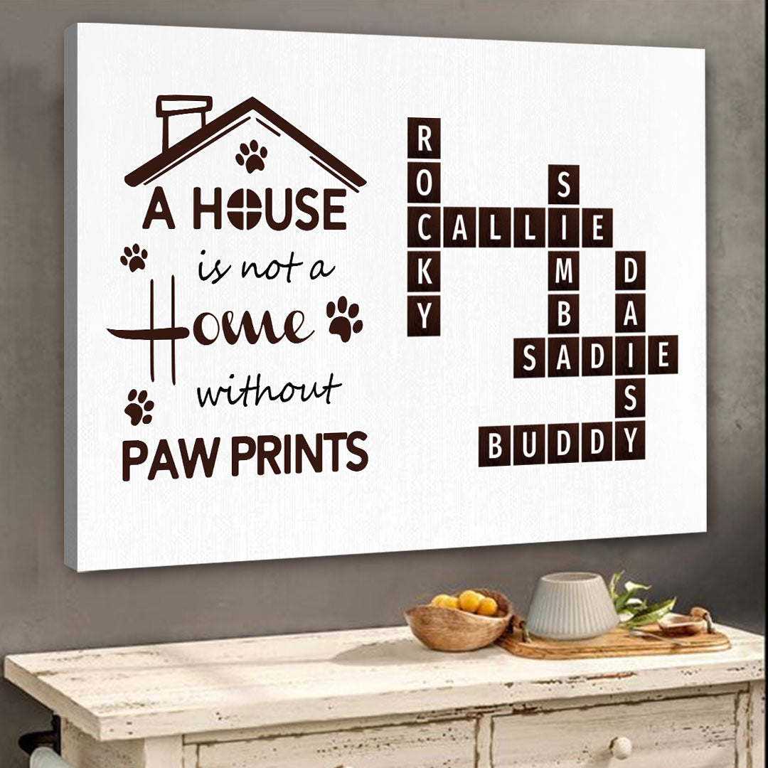 Pawprints Home Crossword Canvas Personalized Gift For Pet Lover