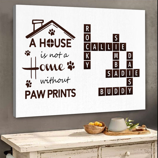 Pawprints Home Crossword Canvas Personalized Gift For Pet Lover