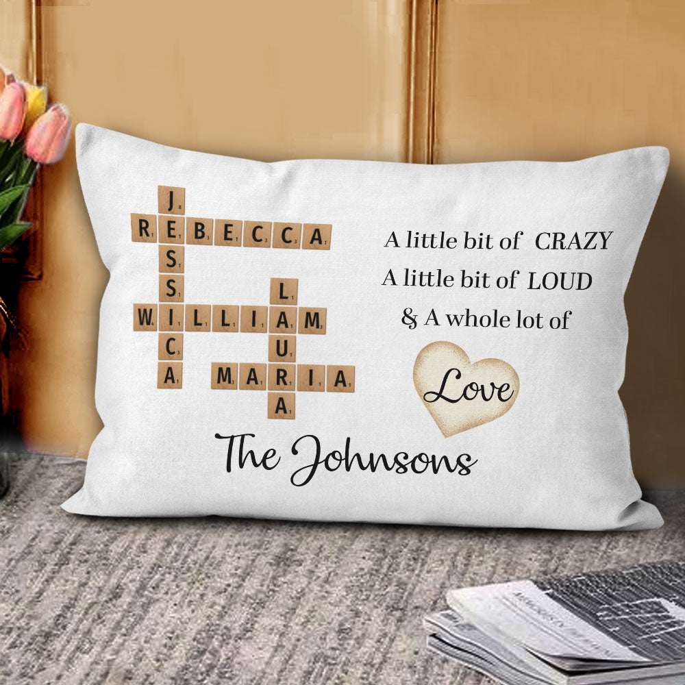 A Whole Lot Of Love Crossword Pillow Personalized Gift For Family