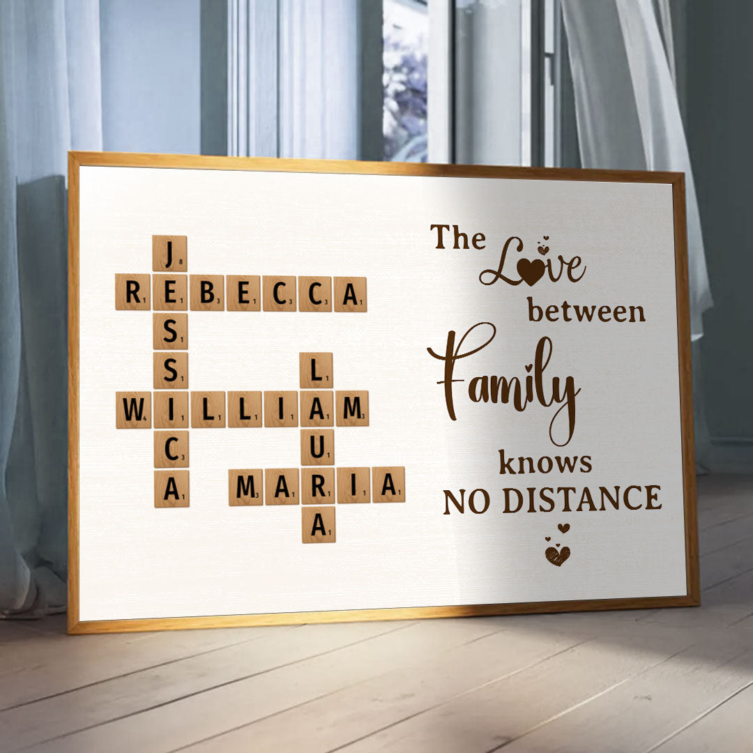 No Distance Love Crossword Puzzle Poster Personalized Gift For Family