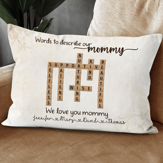 Words To Describe Mommy Crossword Pillow Personalized Gift For Mom