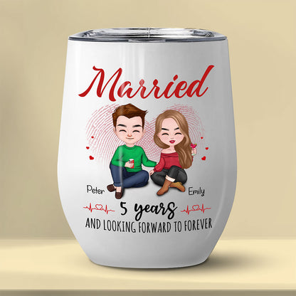 Married 5 Years Tumbler Personalized Anniversary Gift By Year For Couple