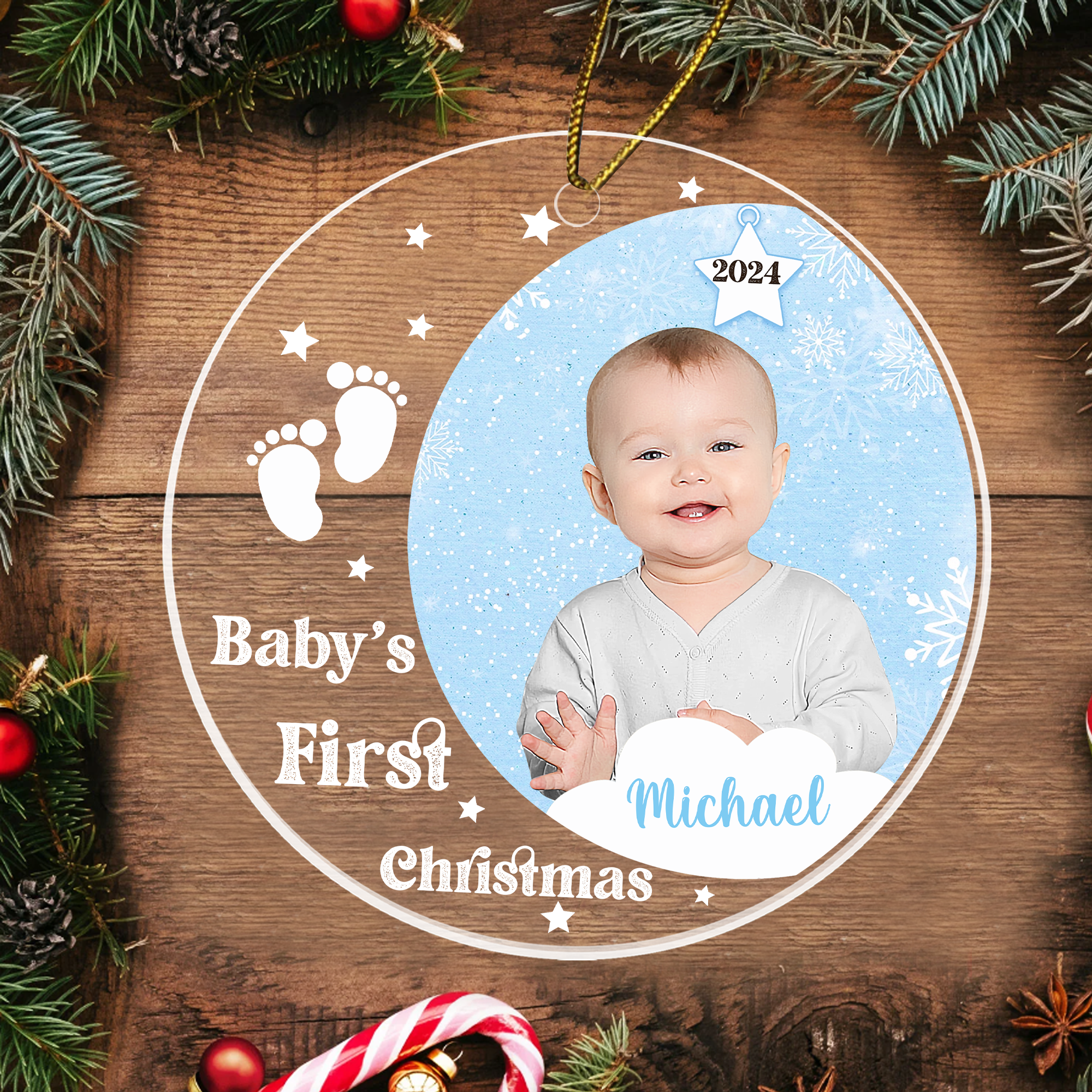 Baby First Christmas Ornament Personalized Gift For New Parents