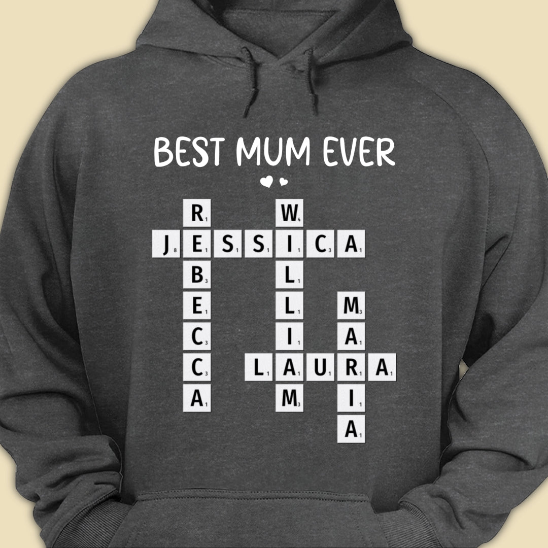 Best Mum Ever Crossword Shirt Personalized Gift For Mother