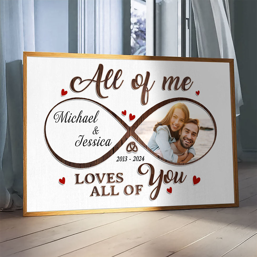 Loves All Of You Poster Personalized Anniversary Gift For Couple