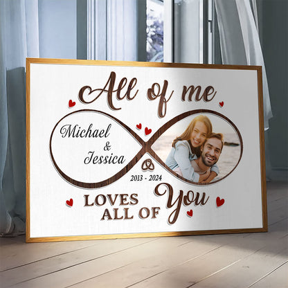 Loves All Of You Poster Personalized Anniversary Gift For Couple