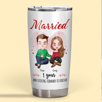 Married 1 Year Tumbler Personalized Anniversary Gift By Year For Couple