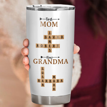 Now Grandma Crossword Puzzle Fat Tumbler Personalized Gift For Grandma