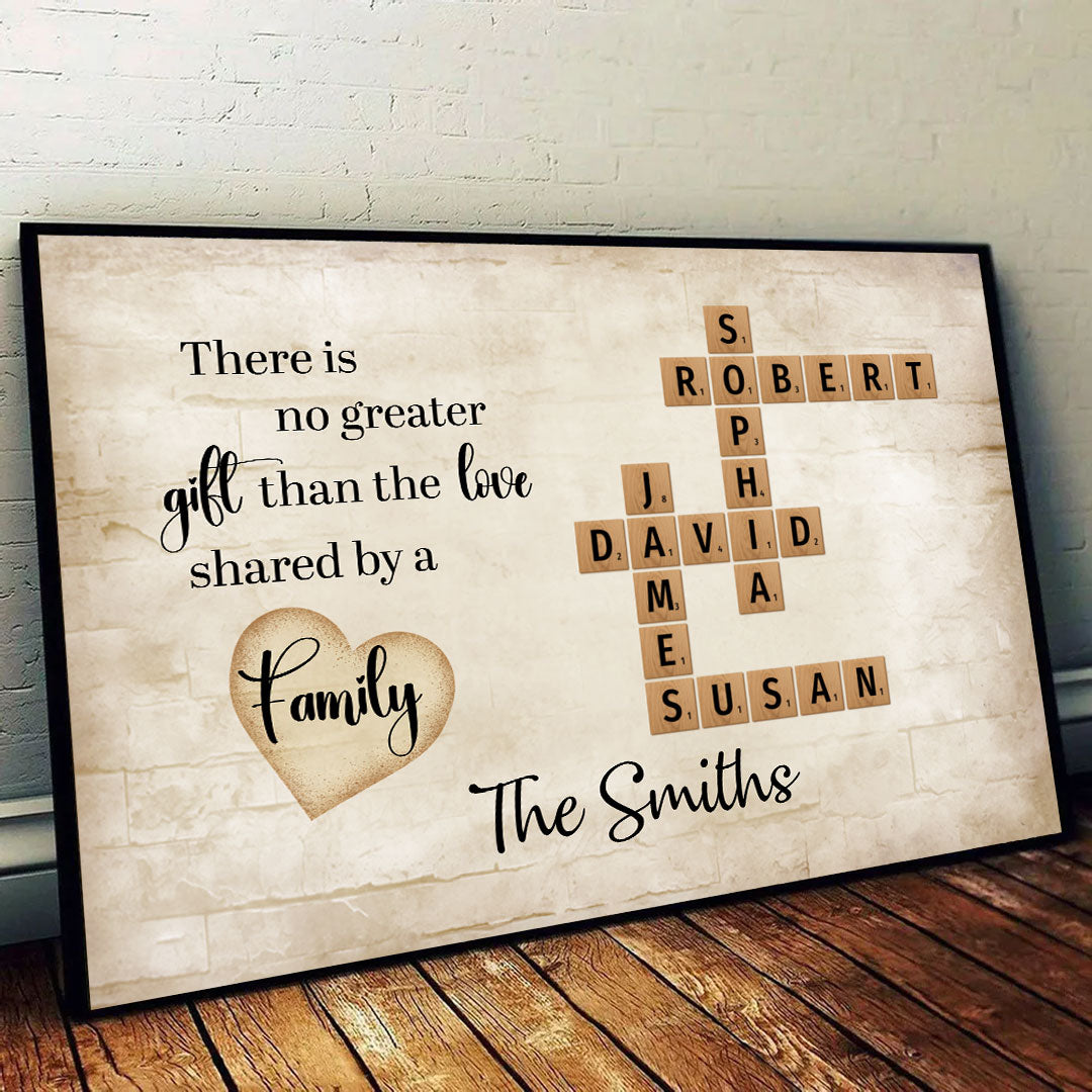 There Is No Greater Crossword Poster Personalized Gift For Family