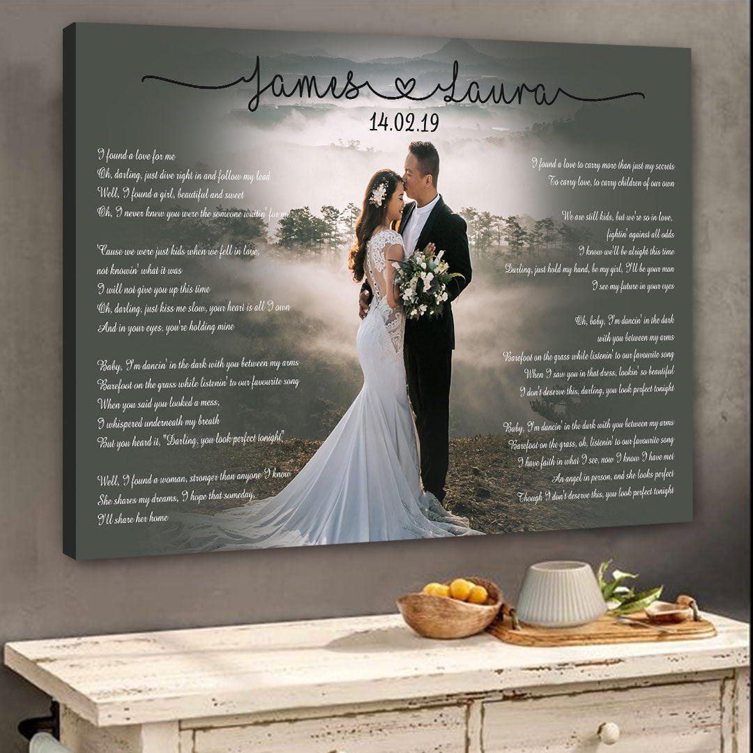 Wedding Anniversary Couple Lyrics Song Personalized Canvas