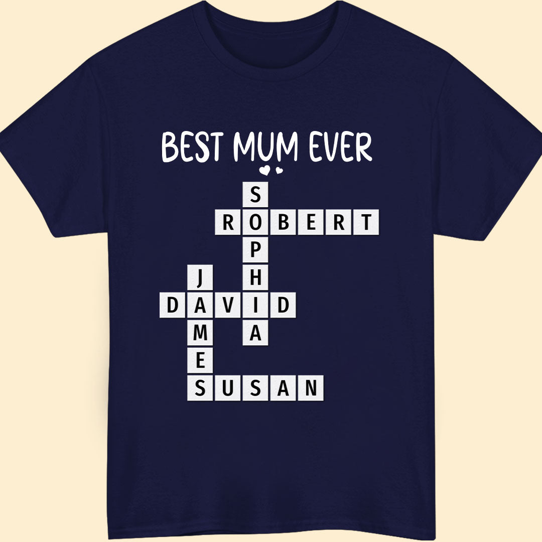 Best Mum Ever Crossword Shirt Personalized Gift For Mother