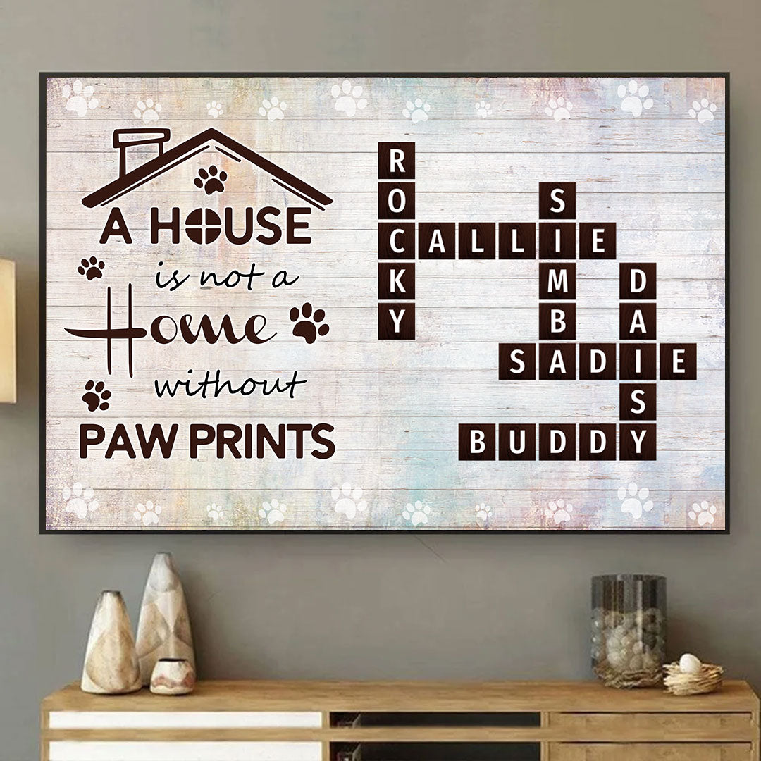 Pawprints Home Crossword Poster Personalized Gift For Pet Lover