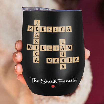 Family Names Crossword Puzzle Tumbler Personalized Gift For Family