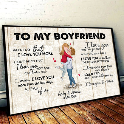 When I Say I Love You More Personalized Poster Romantic Gift For Boyfriend