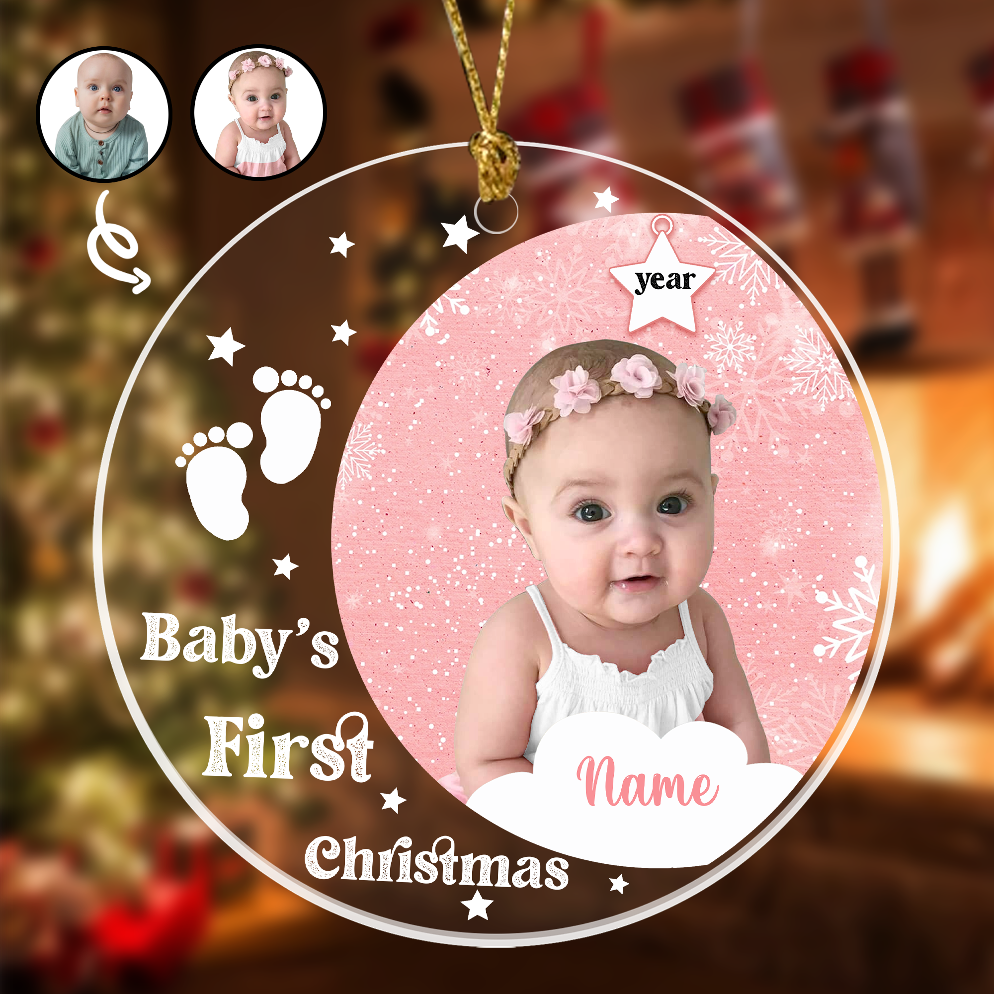 Baby First Christmas Ornament Personalized Gift For New Parents