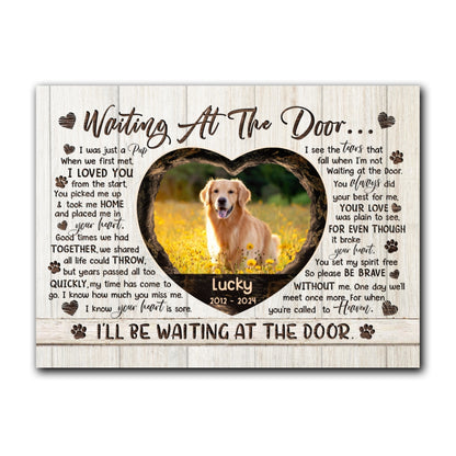 Waiting At The Door Canvas Pet Dog Cat Memorial Personalized Photo Gifts