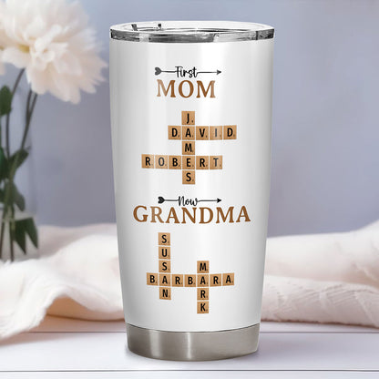 Now Grandma Crossword Puzzle Fat Tumbler Personalized Gift For Grandma