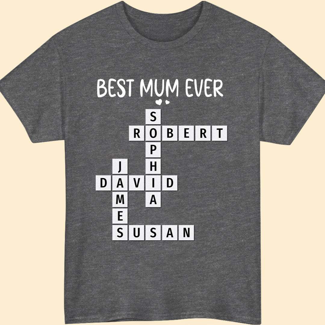 Best Mum Ever Crossword Shirt Personalized Gift For Mother