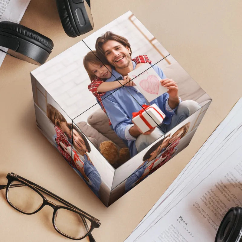 Custom Photo Cube Infinity Folding Multiphoto Cube Gifts For Dad