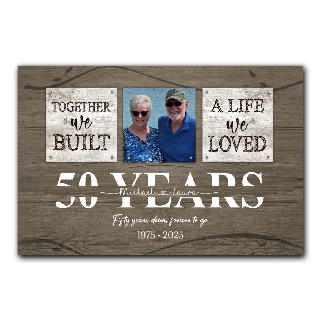 Personalized 50th Anniversary Gift For Parents We Built A Life Canvas