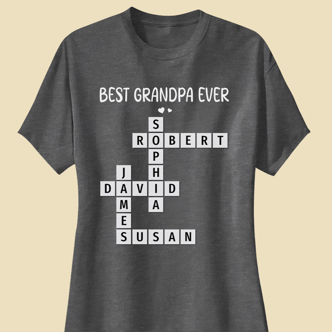 Best Grandpa Ever Crossword Shirt Personalized Gift For Dad