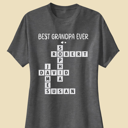 Best Grandpa Ever Crossword Shirt Personalized Gift For Dad