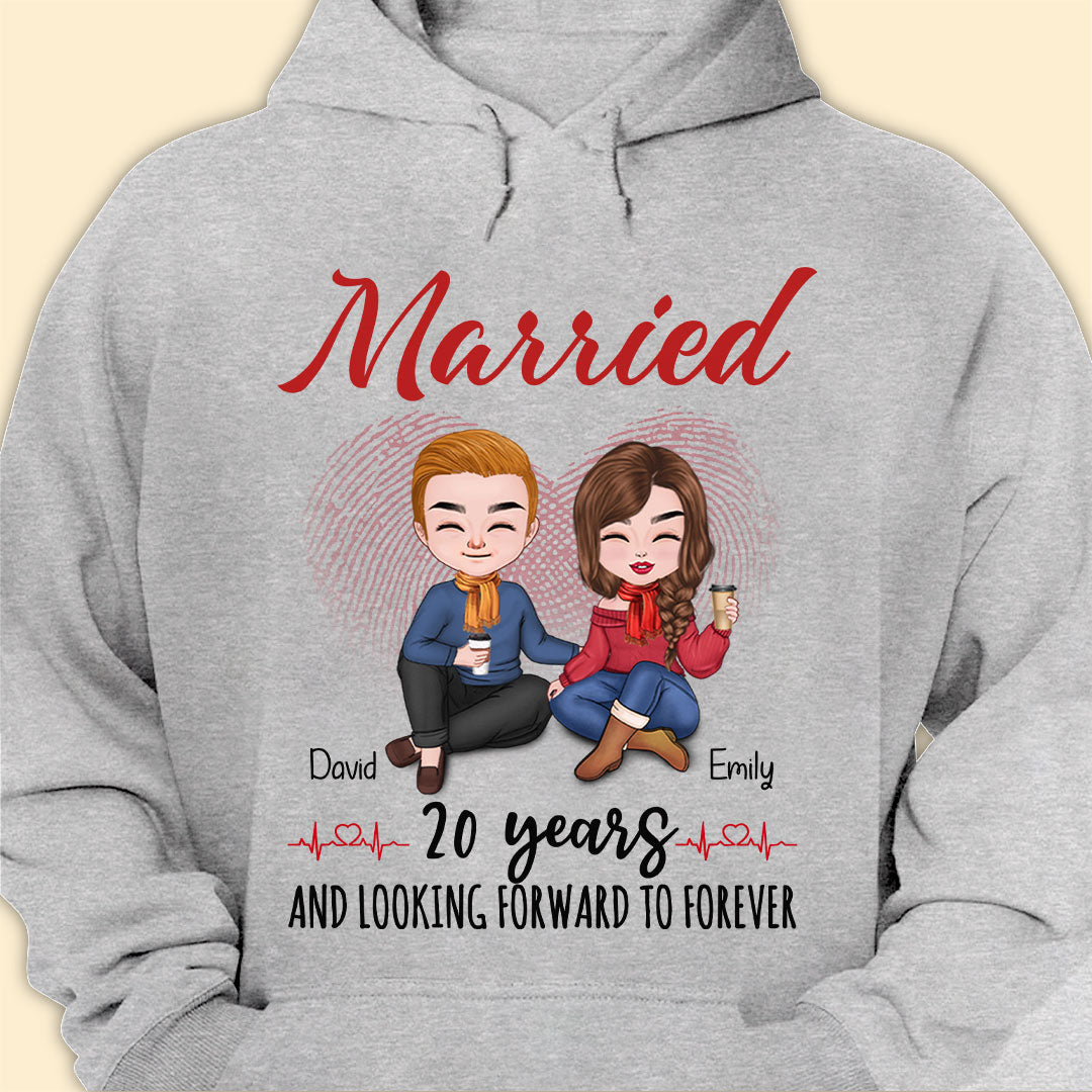Married 20 Years Matching T-shirt Personalized Anniversary Gift For Couple