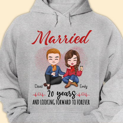 Married 20 Years Matching T-shirt Personalized Anniversary Gift For Couple