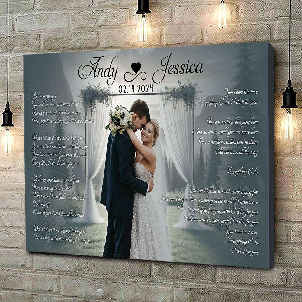 Lyrics Song Canvas Personalized Wedding Anniversary Gift For Couple