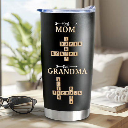 Now Grandma Crossword Puzzle Fat Tumbler Personalized Gift For Grandma