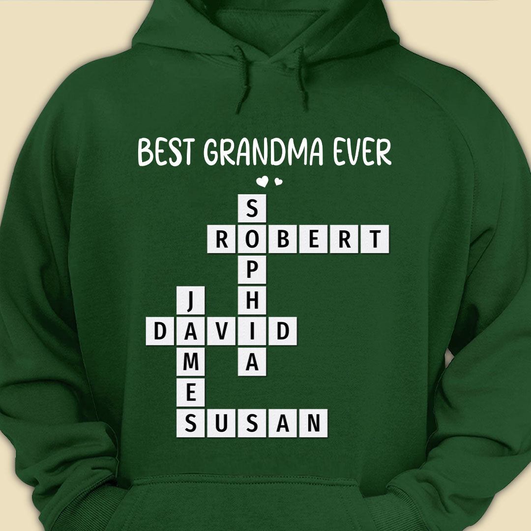 Best Grandma Ever Crossword Shirt Personalized Gift For Grandma