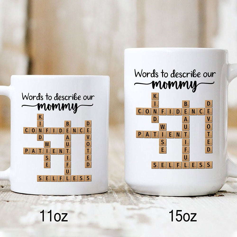 Words To Describe Mommy Crossword Mug Personalized Gift For Mom