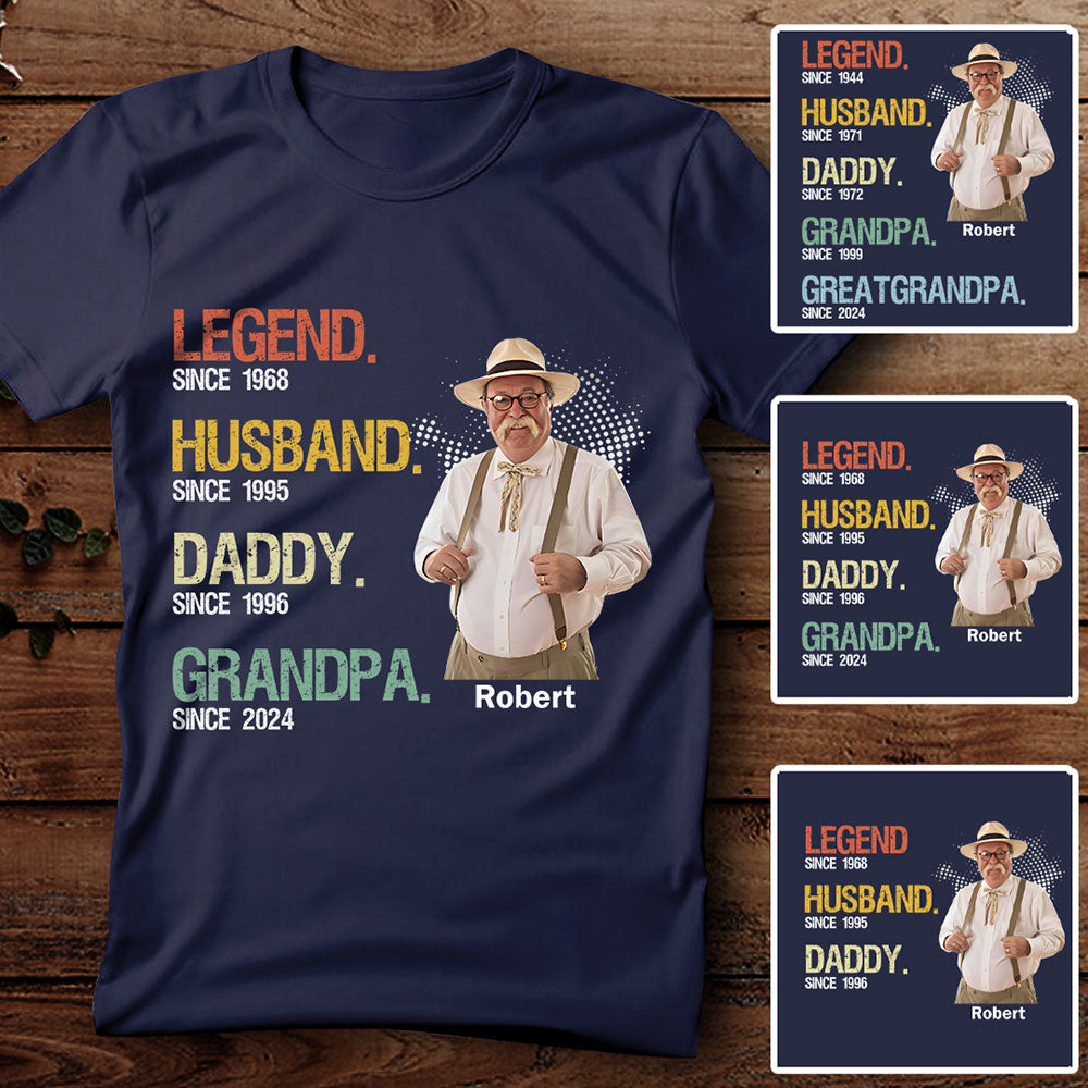 Legend Husband Daddy Grandpa T-shirt Personalized Gifts For Dad Grandpa