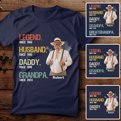 Legend Husband Daddy Grandpa T-shirt Personalized Gifts For Dad Grandpa
