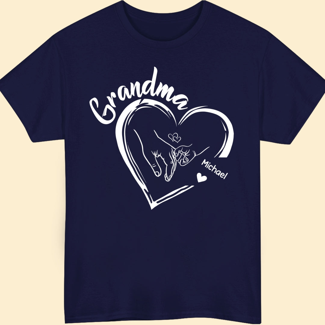 Grandma Heart With Grandkids T-shirt Personalized Gift For Grandma