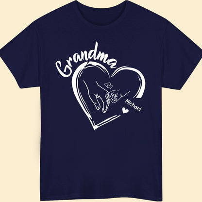 Grandma Heart With Grandkids T-shirt Personalized Gift For Grandma