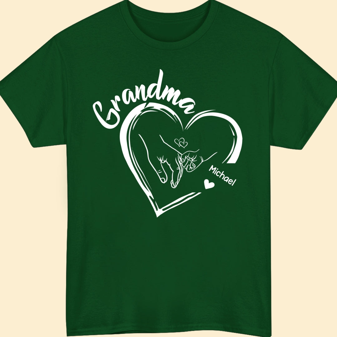 Grandma Heart With Grandkids T-shirt Personalized Gift For Grandma