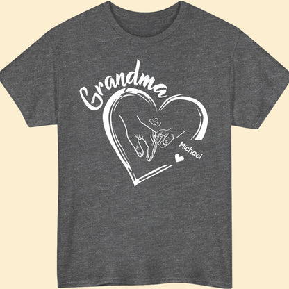 Grandma Heart With Grandkids T-shirt Personalized Gift For Grandma