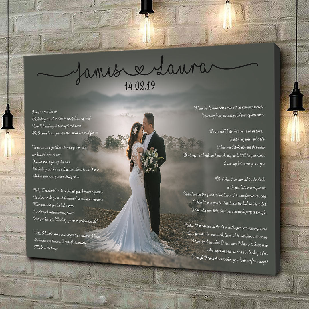 Wedding Anniversary Couple Lyrics Song Personalized Canvas