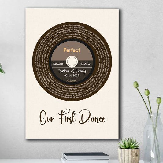 First Dance Vinyl Record Personalized Canvas Wedding Gifts For Couple