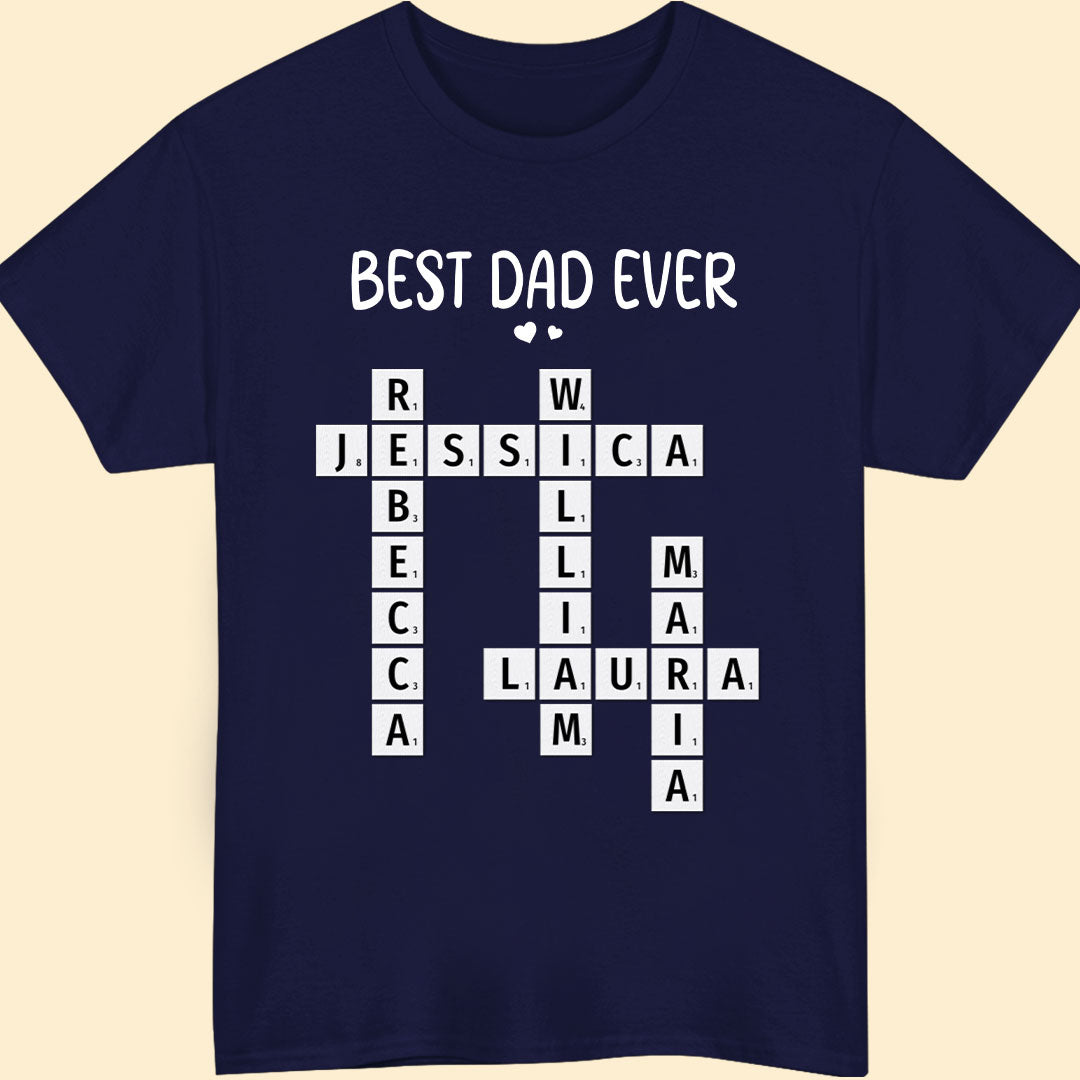 Best Dad Ever Crossword Shirt Personalized Gift For Dad