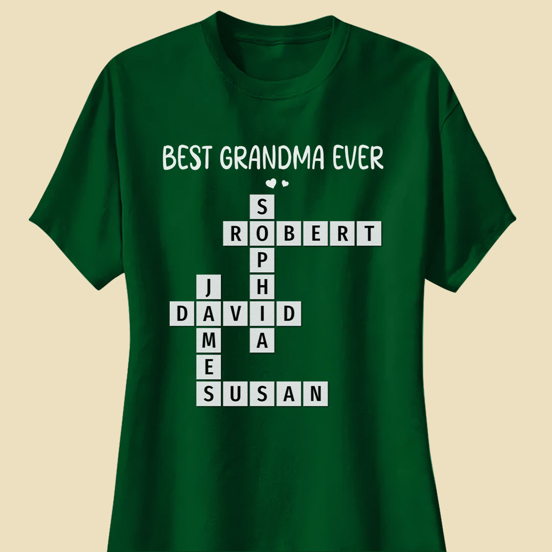 Best Grandma Ever Crossword Shirt Personalized Gift For Grandma